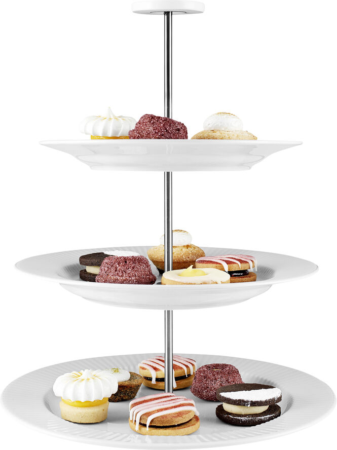 Eva Trio Étagière/Kageopsats Hvid, sølv