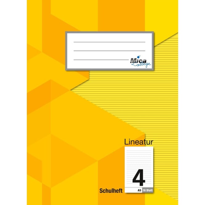 Schulheft A5 - Lineatur 4 - liniert - 16 Blatt