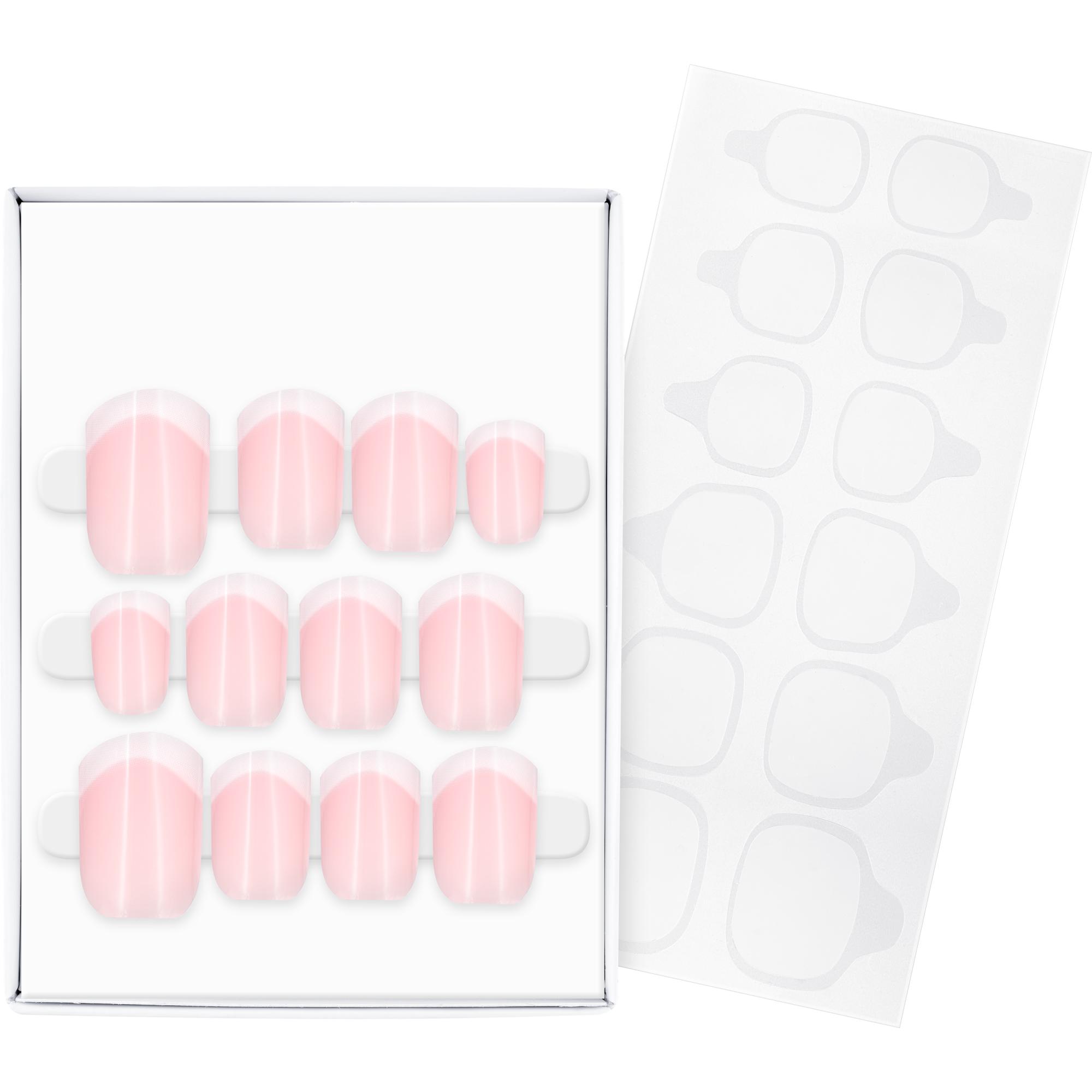 french MANICURE click-on nails faux ongles autocollants