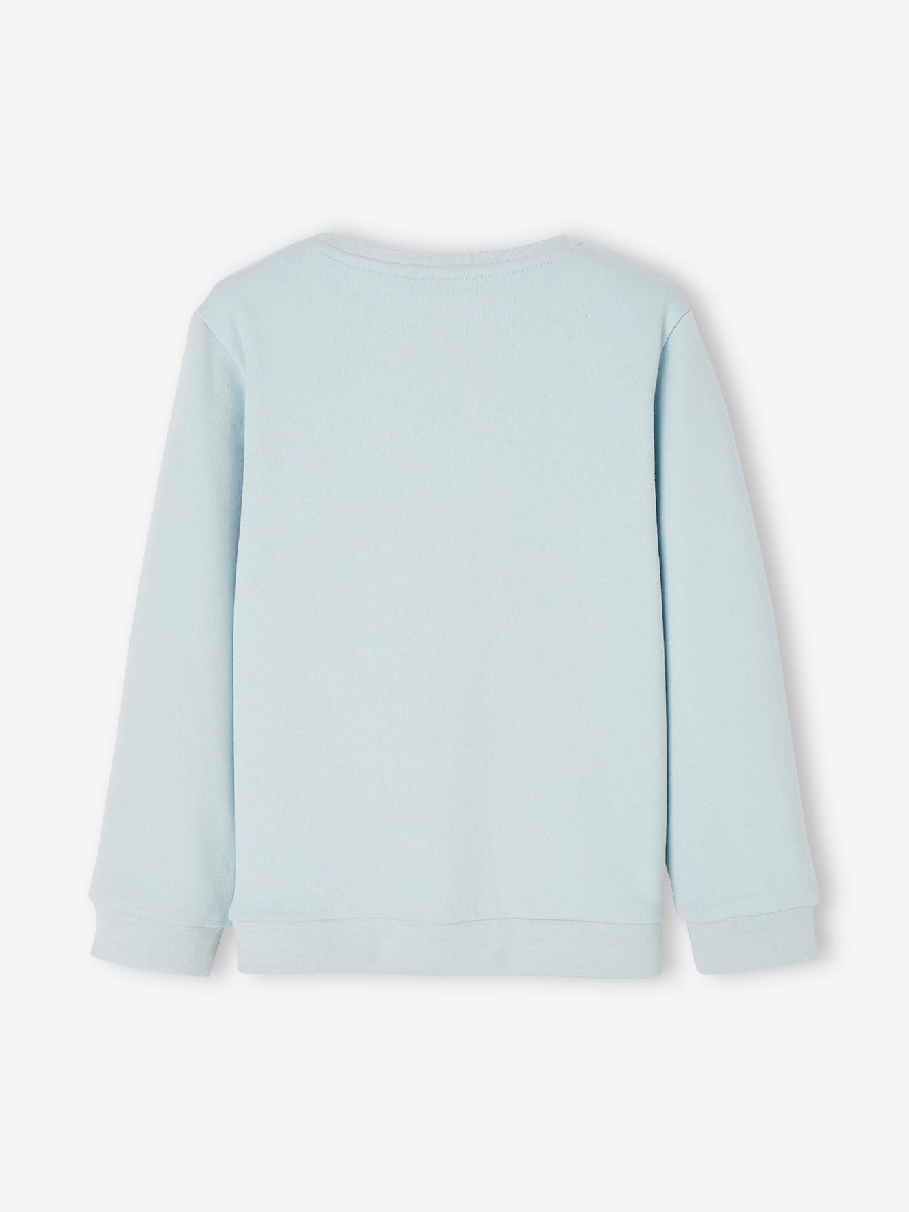 Moletom azul claro com estampa feminina para meninas