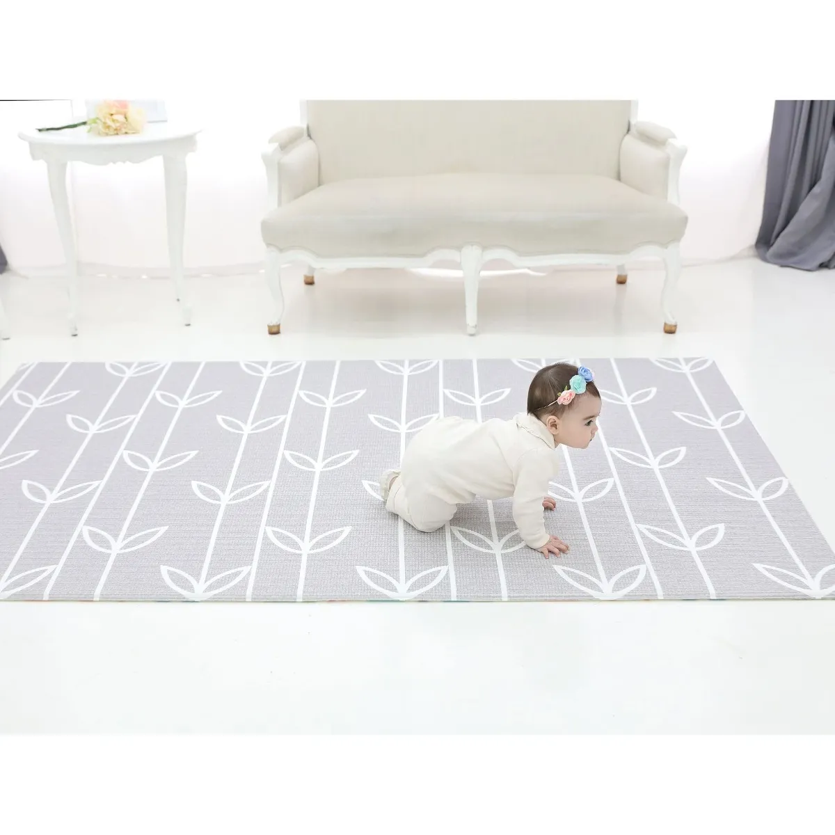 Baby Care Tapis de Jeux Réversible Médium - Pétales de Mer