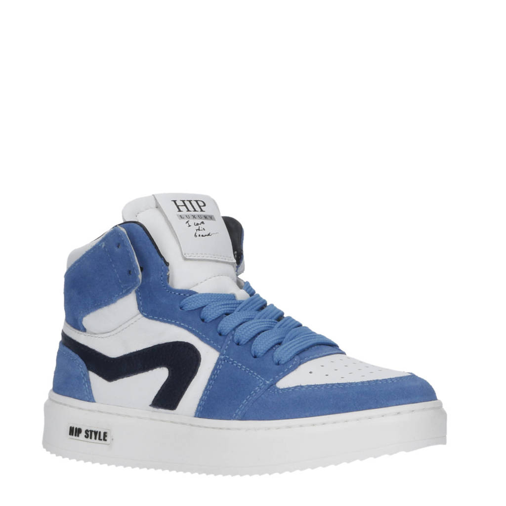 Hip H1665suède sneakers blauw/wit