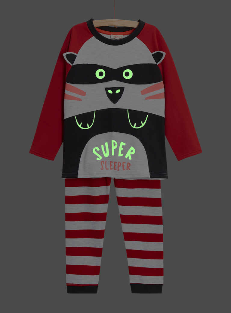 Pyjama phosphorescent animation raton laveur pour garçon