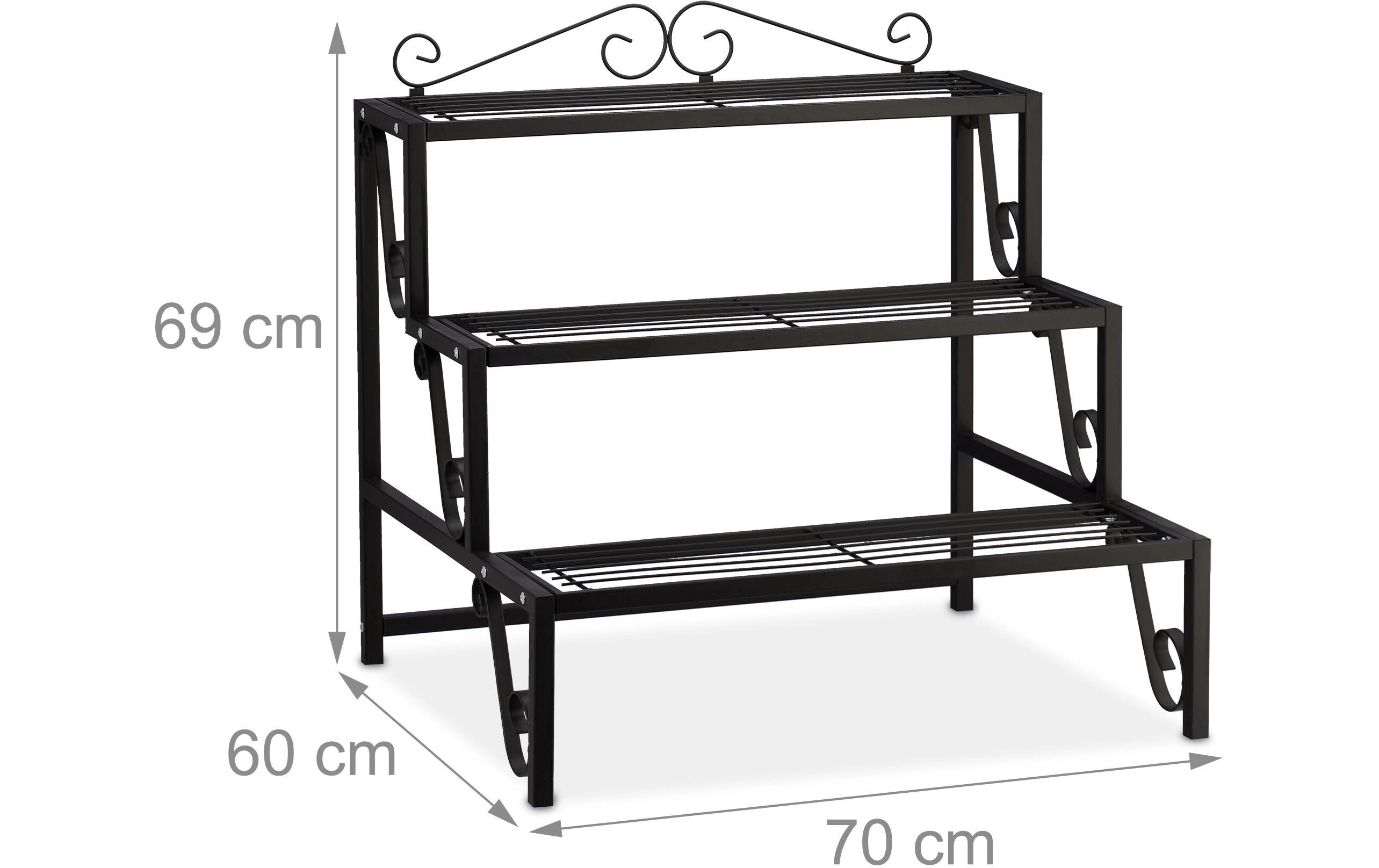 Blumentreppe 69 cm, SchwarzPflanzentreppe