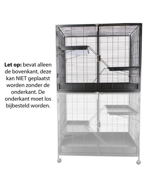 Keddoc Rattenkooi Animal Home Penthouse Top - Dierenverblijf - 93.5x63x76 cm Antraciet