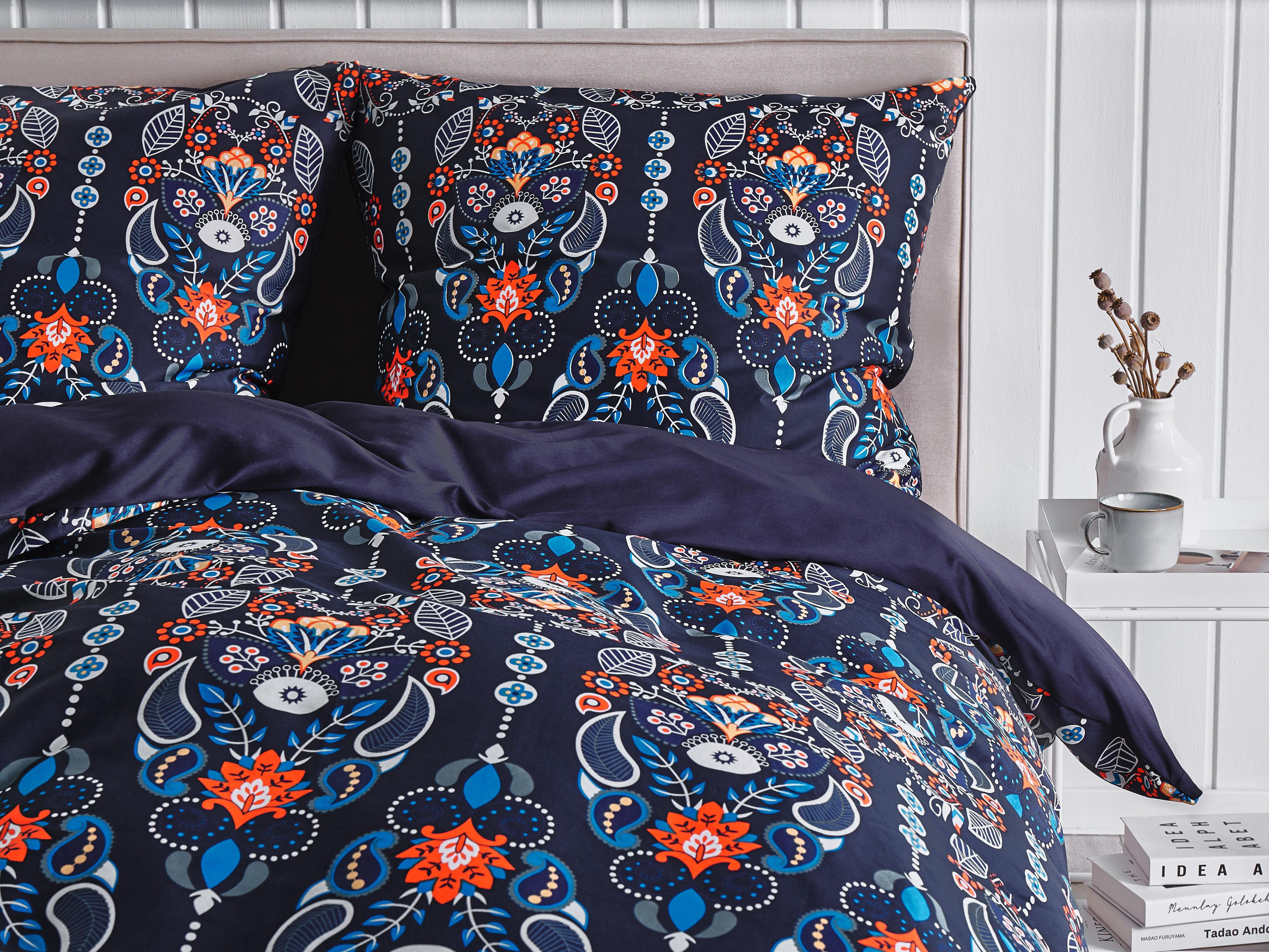 Dekbedovertrekset MADRONA Katoen-satijn 155 x 220 cm Donkerblauw