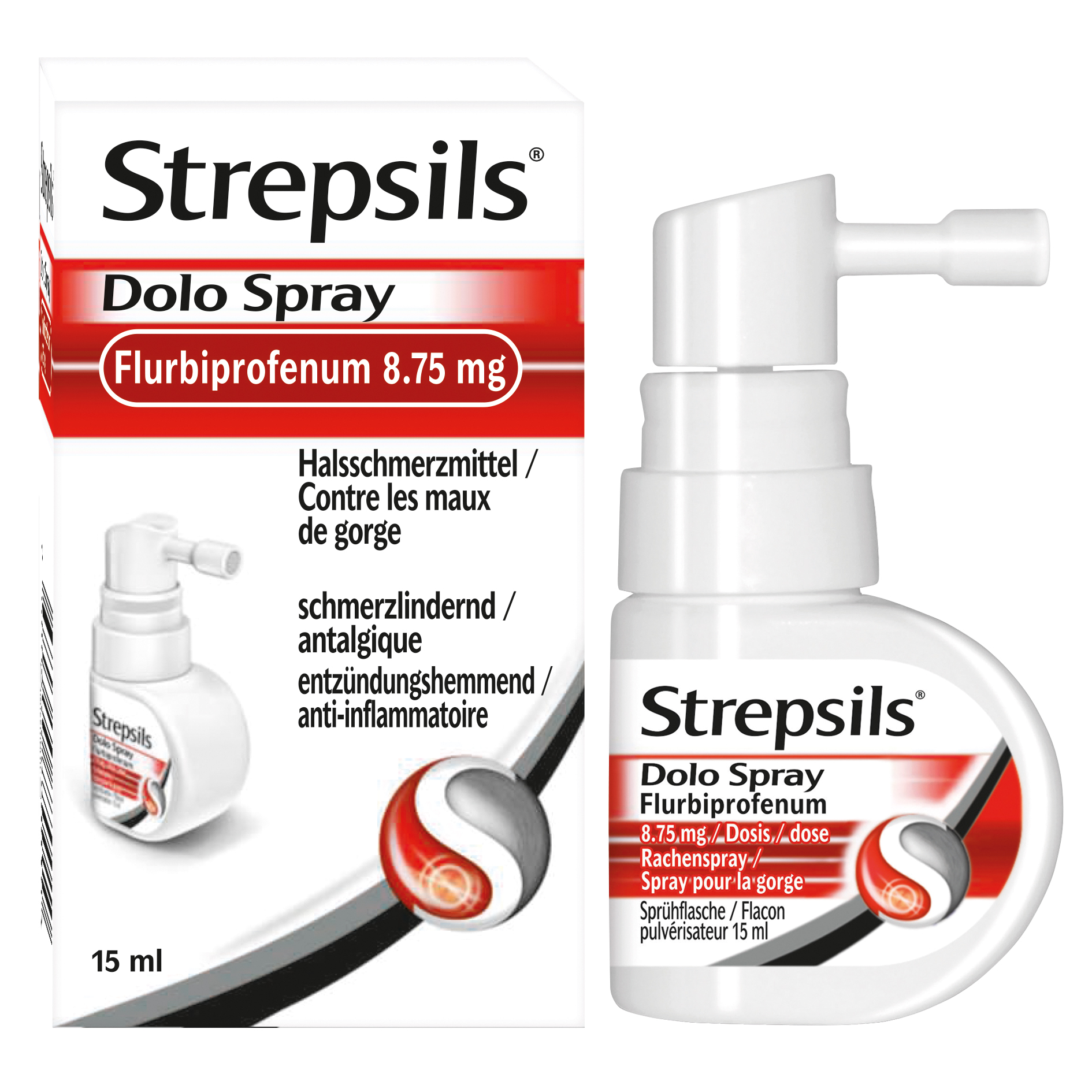 Strepsils Dolo Flurbiprofen<br>15 ml, Flasche, Spray zur Anwendung in der Mundhöhle, Lösung