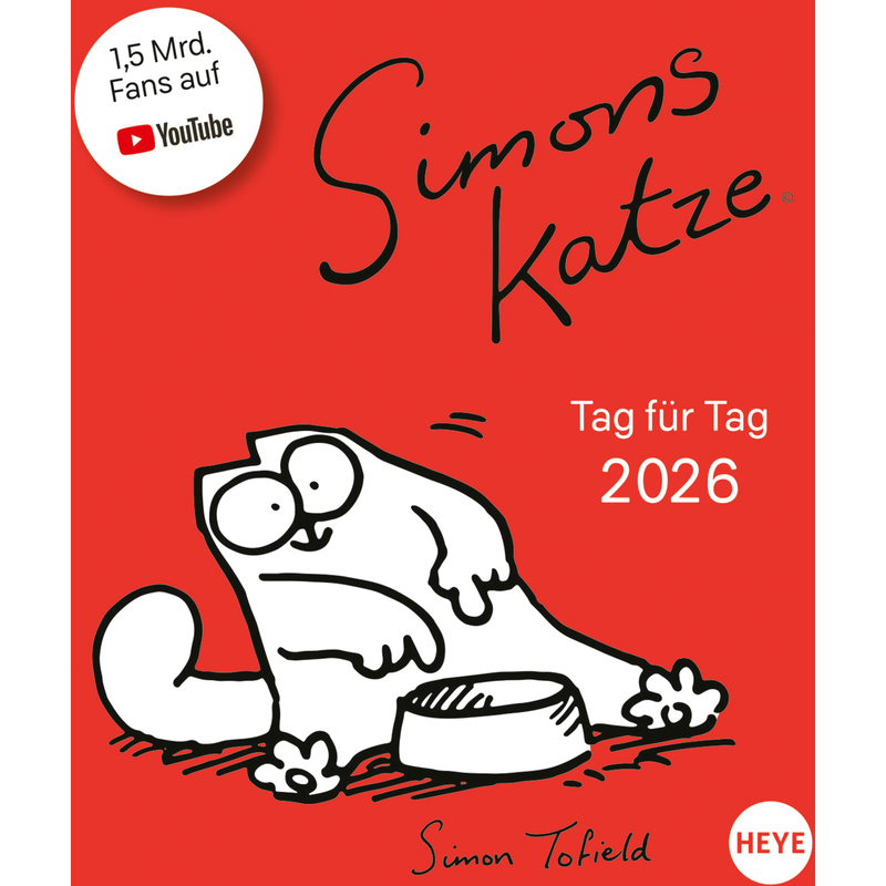Heye Abreisskalender 2026 Simons Katze, 1 Tag / Seite