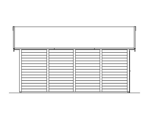 SKAN HOLZ Varberg 3 blokhut garage, 570 x 525 cm, natuurlijke afwerking