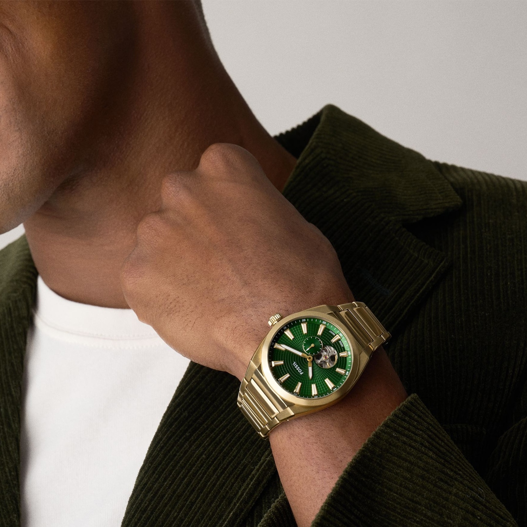 Fossil Everett Automatic Goldig / Grün