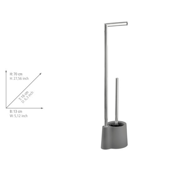 Wenko Avola wc-boy RVS glanzend/grijs