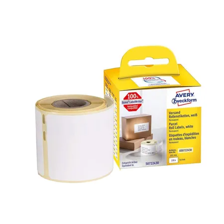 Avery Zweckform AS0722430 Rollenetiketten Paketaufkleber 54 x 101 mm, 1 Rolle/220 Etiketten, weiß