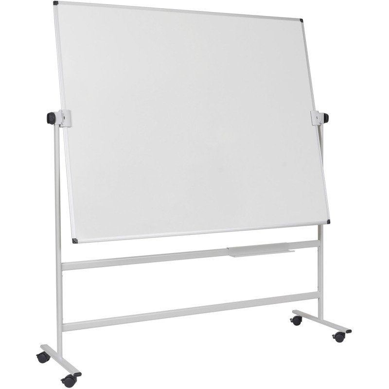 Tableau blanc pivotant double face mélaminé cadre acier 120 x 150 cm Maya Bi-Office