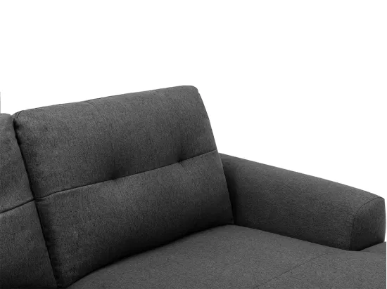 Canapé d'angle droit relax électrique en tissu chiné gris NERUDA
