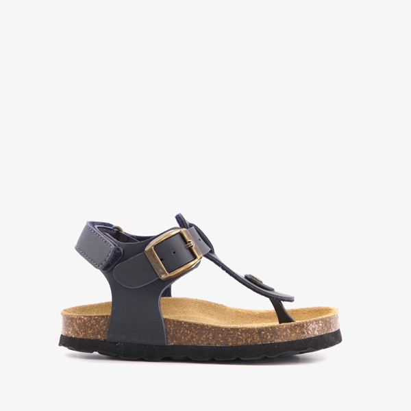 Groot leren kinder sandalen met teenbandje blauw