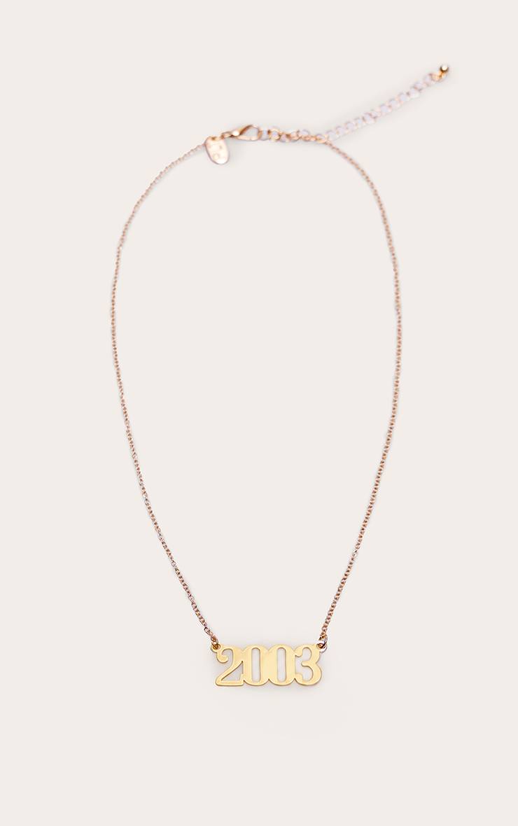 Doré Collier Année De Naissance 2003