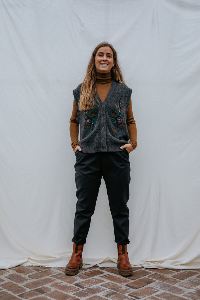 Taso W, Vest - Dark Grey Melange