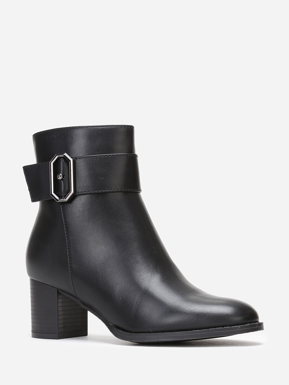 Bottines à talon et détail métallique- Noir
