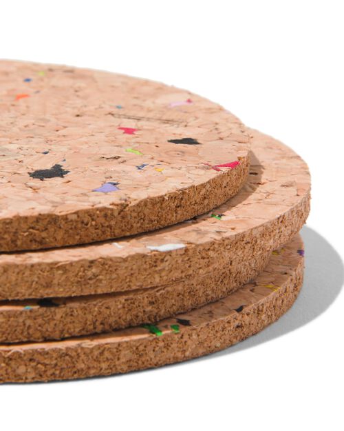 4 dessous de plat Ø 9.5 cm - liège terrazzo recyclé