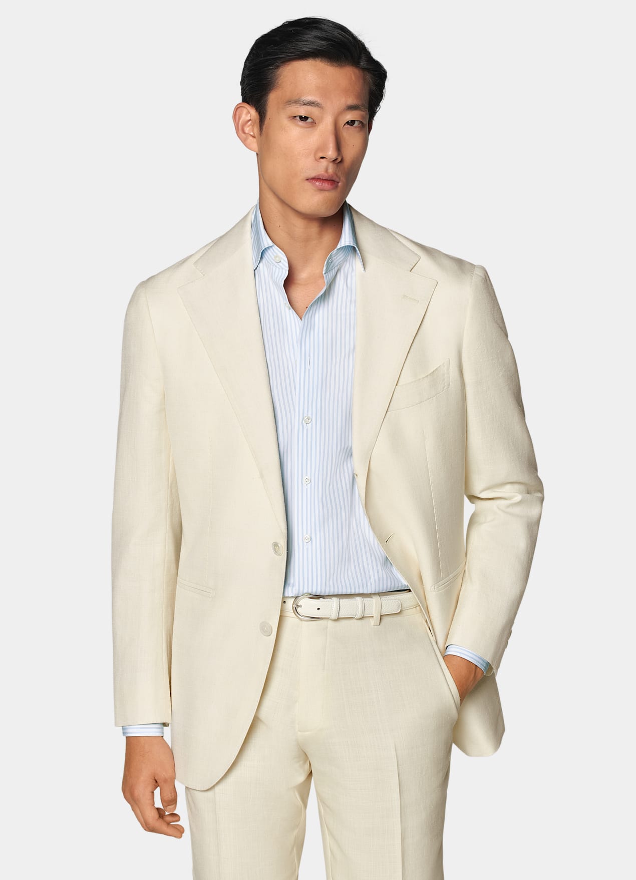 Costume Roma coupe Relaxed blanc cassé