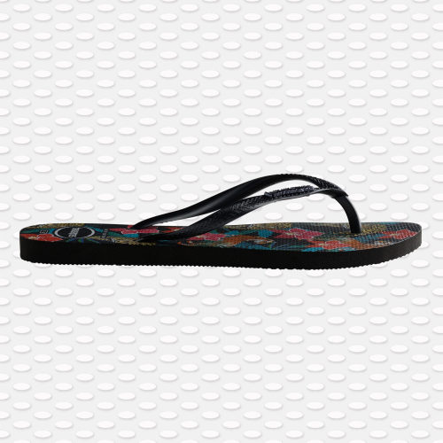 Tongs Femme Slim Tropical Noir