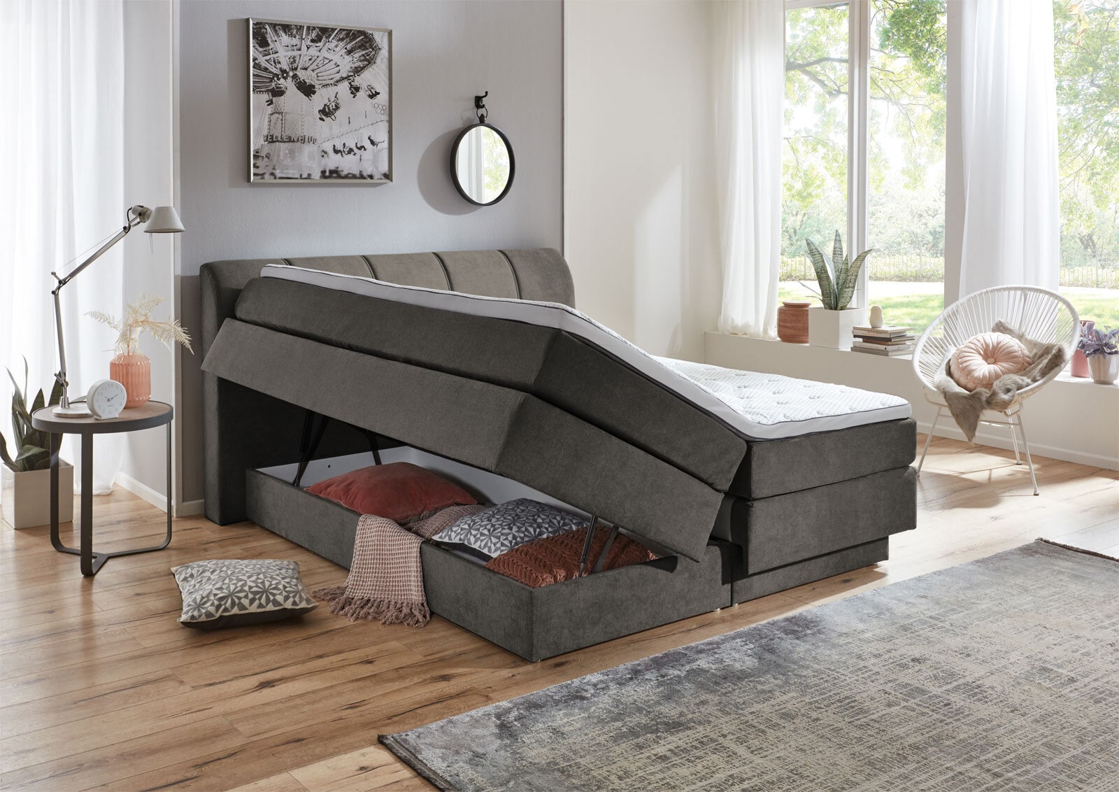 Boxspringbett OTTAWA 180 x 200 cm taupebraun