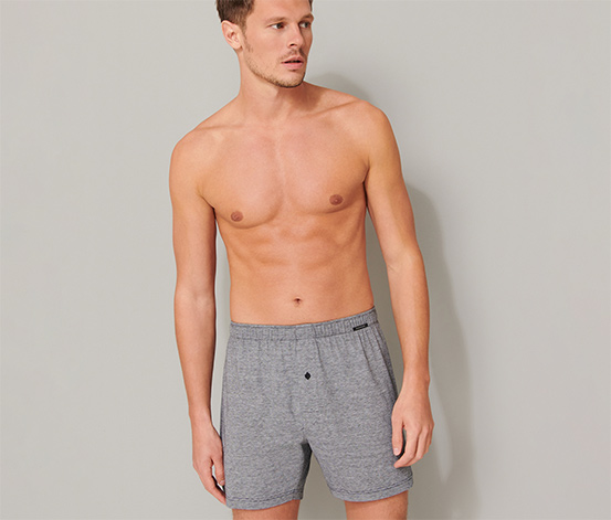 2 SCHIESSER Boxershorts aus Baumwolle, schwarz und grau