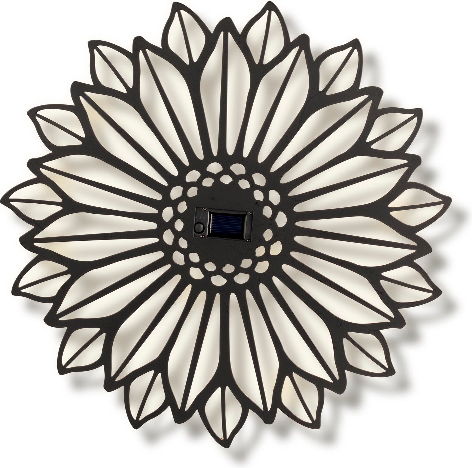 Lumineo Solar solar wandlamp zwart 2,5 x 37,3 x 37,5 cm