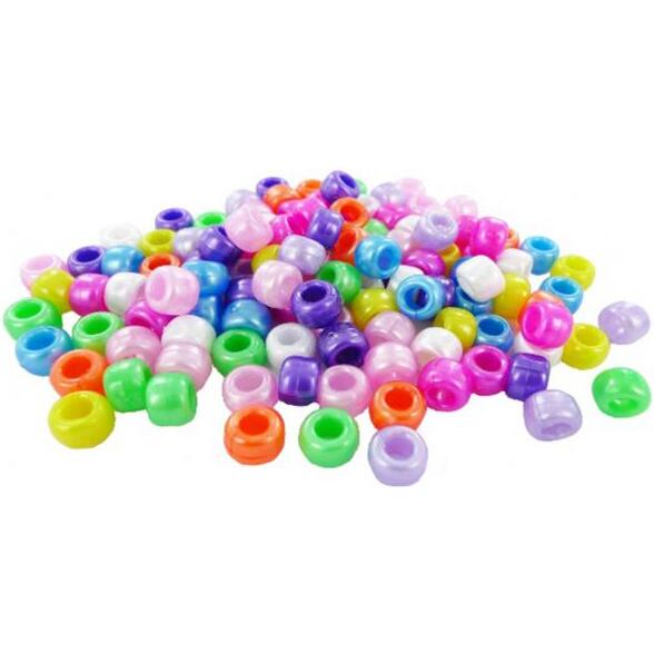 Perle plastique innspiro cassis 9mm coloris nacres     assortis bocal de 1000 perles