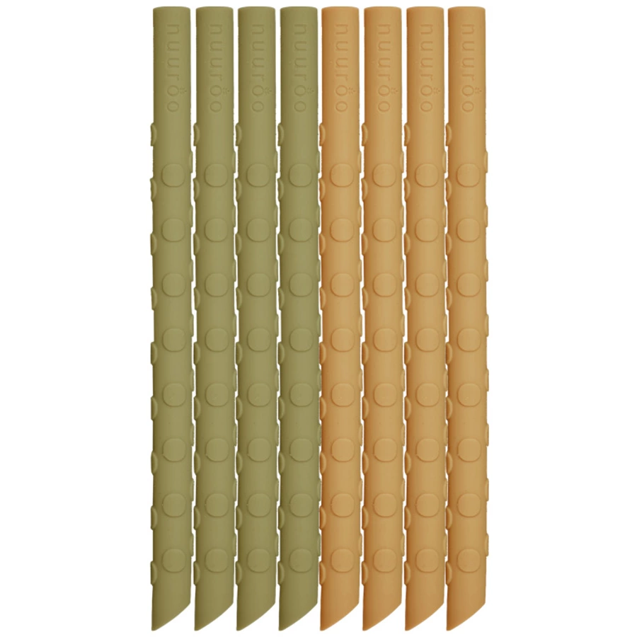 nuuroo Silikonstrohhalme Ada 8er Pack Olive GreenDusty Yellow