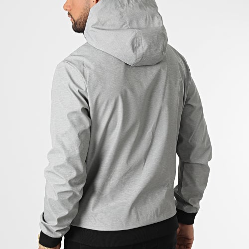 Veste Zippée Capuche Eseam Gris Chiné