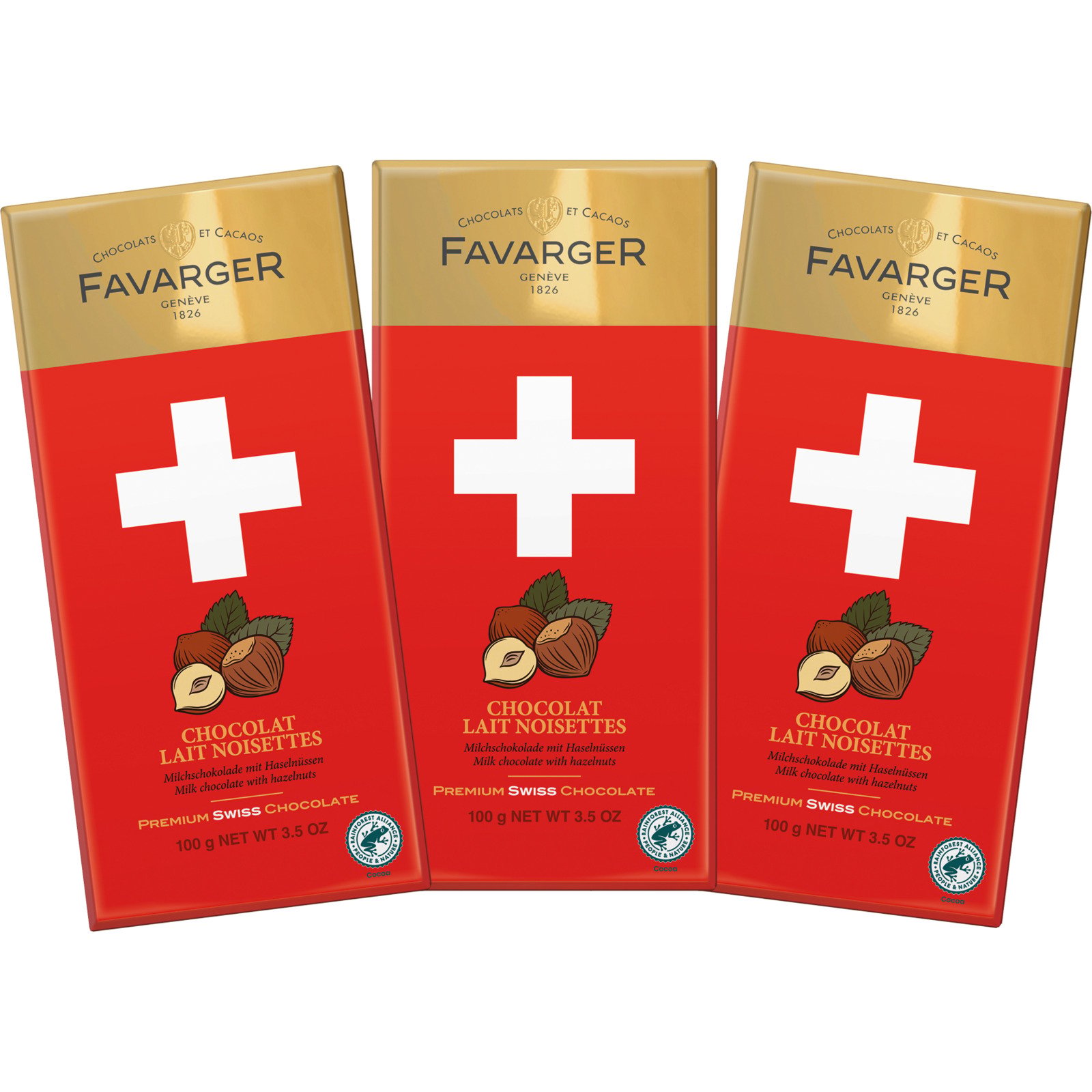 Favarger Tour Milch/Nuss 3 x 100 g