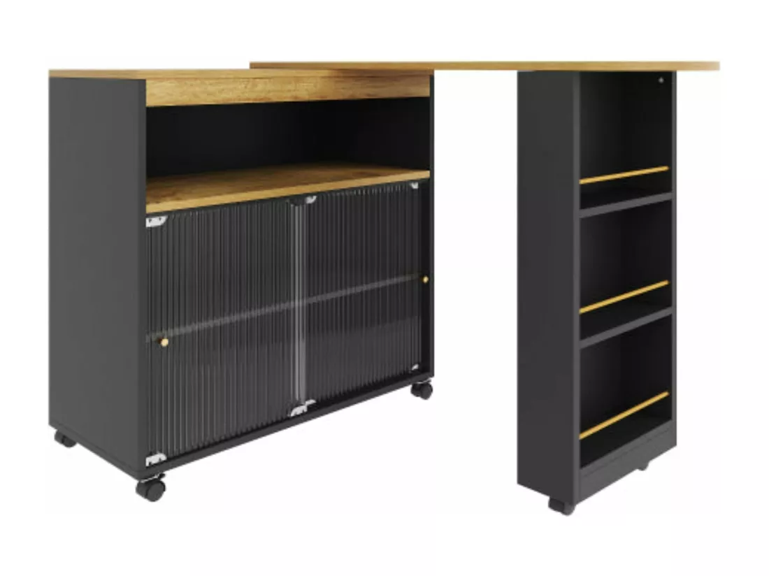 Table de bar télescopique moderne à led,d204cm×h105cm