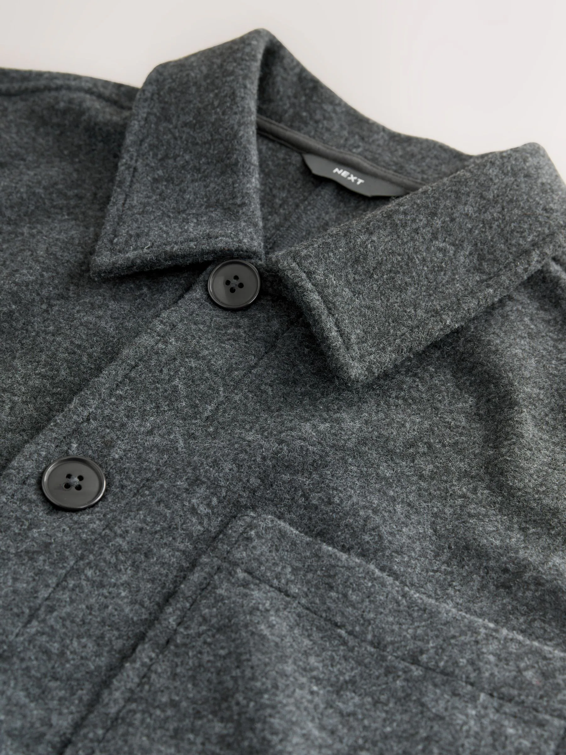 Leisteen grijs - Wol-look fleece overshirt