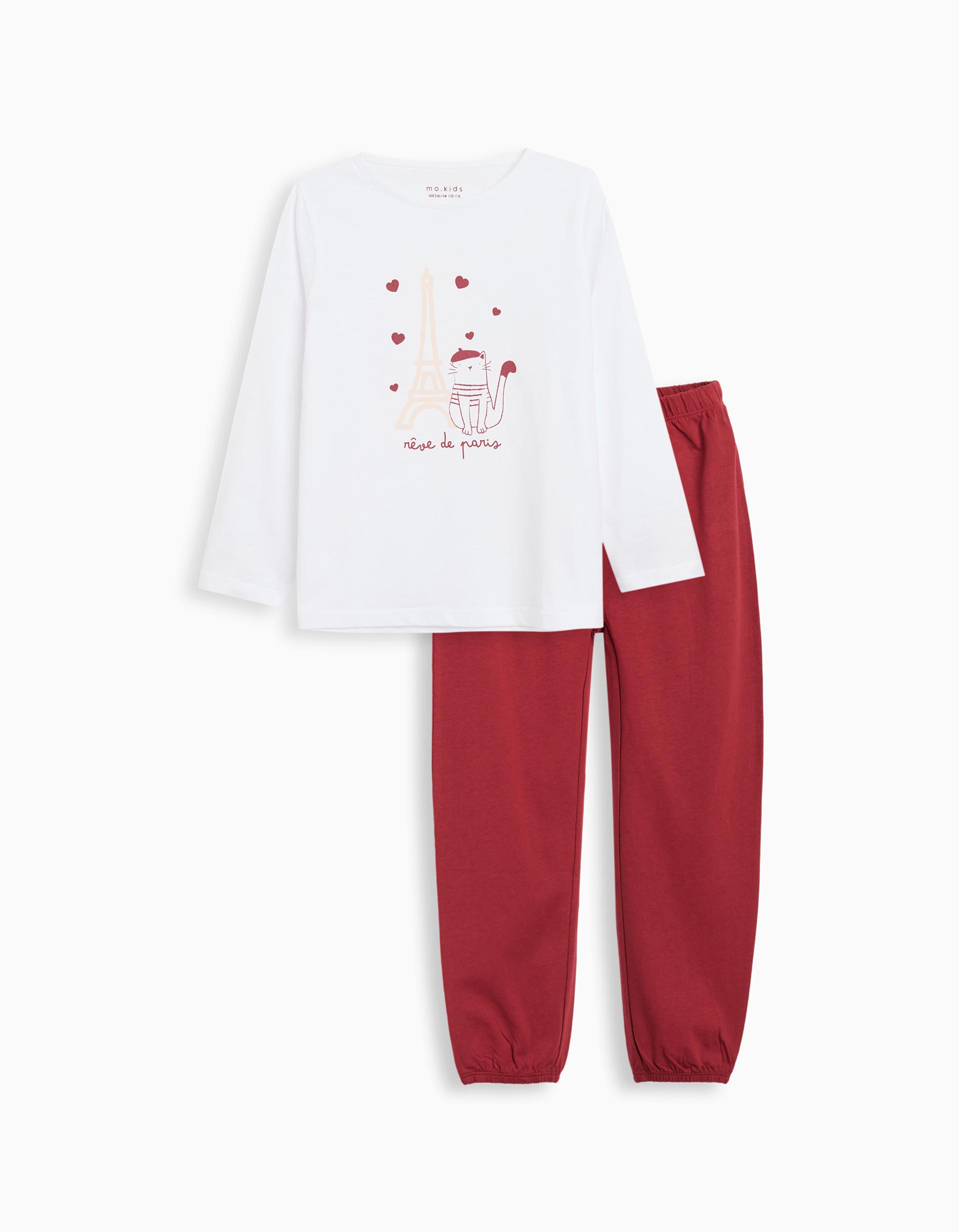 Pijama Jersey, Menina, Branco