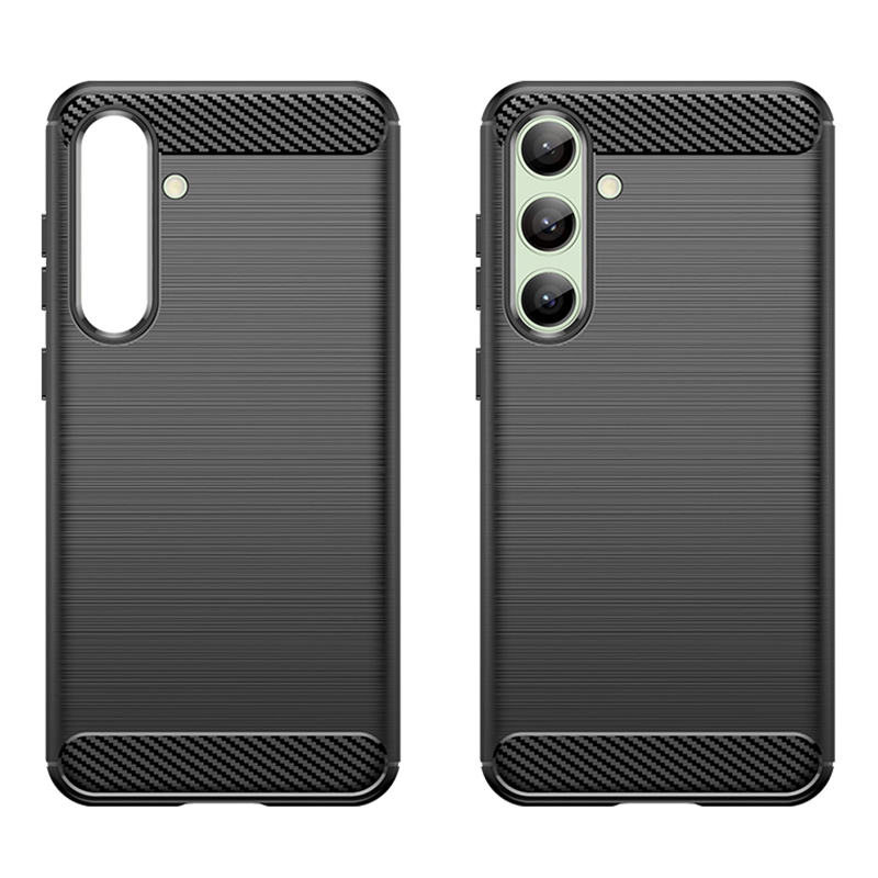 Samsung Galaxy S24 FE Gummi Case Schutzhülle Carbon Look - Schwarz