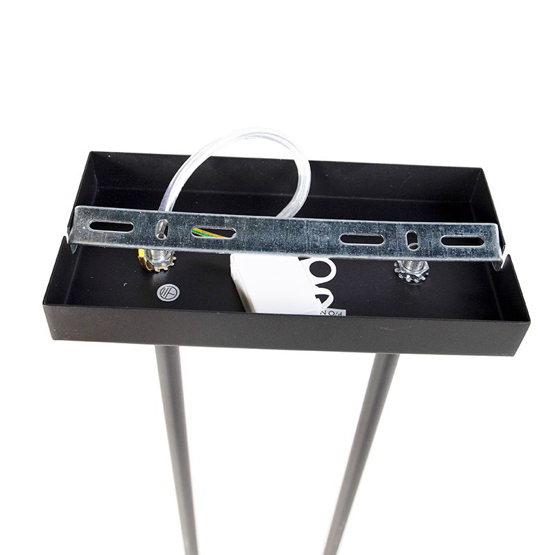 Hanglamp met katoenen kappen zwart met goud 32cm - Combi 3 Deluxe
