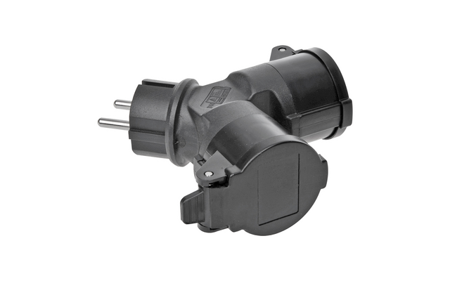 PAT Zweifachsteckdose Schuko schwarz 16 A