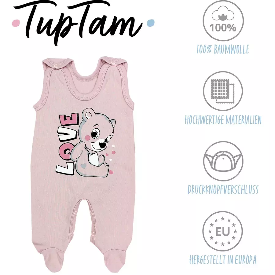TupTam Baby Strampler mit Aufdruck Spruch 5er Pack rosa Modell 1