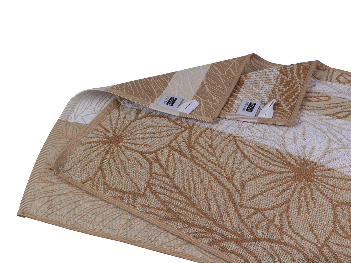 DoubleDry Leaves 50 x 50 cm set van 6 keukendoeken - lichtbeige