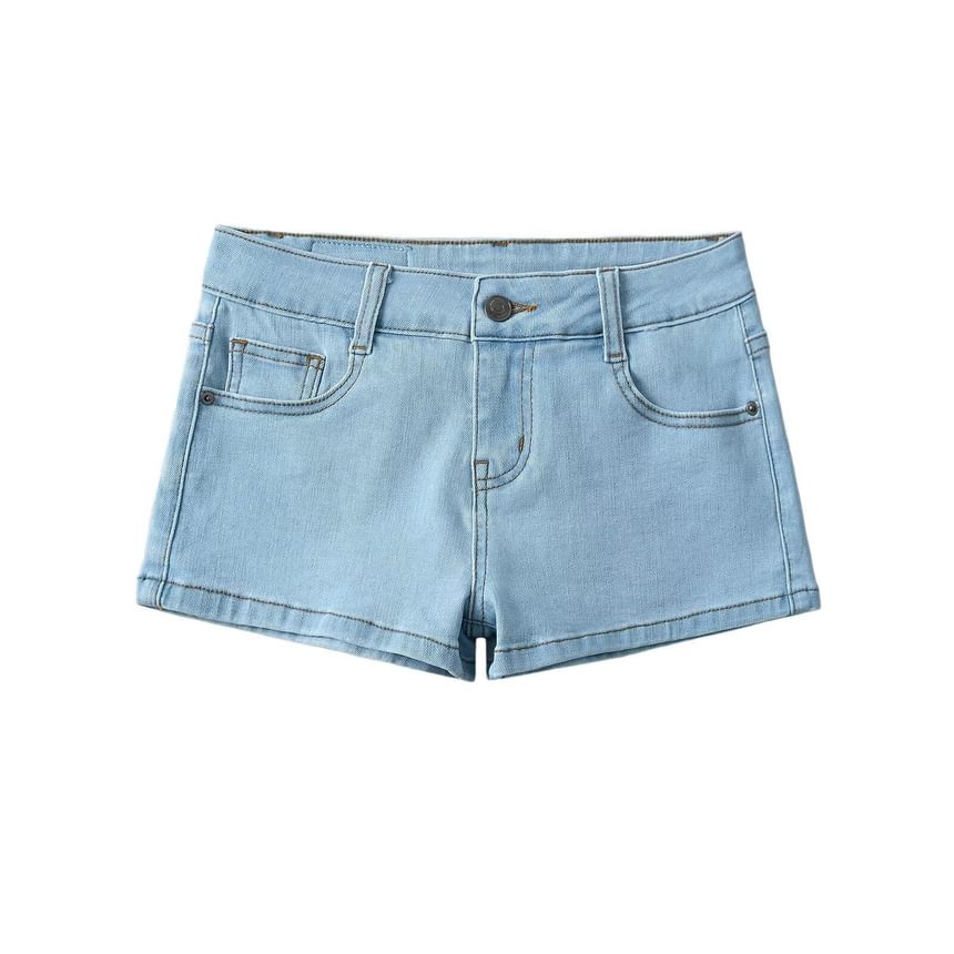Morhan - Low Rise Washed Denim Shorts