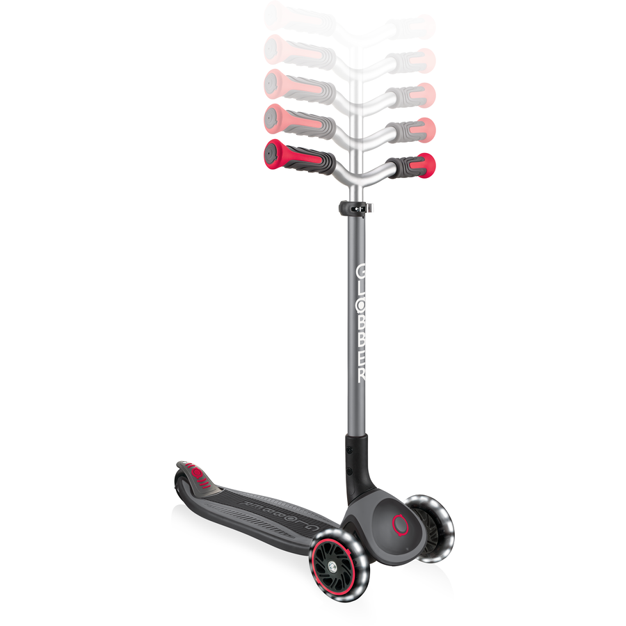 GLOBBER MASTER LIGHTS schwarz-rot, mit Leuchtrollen