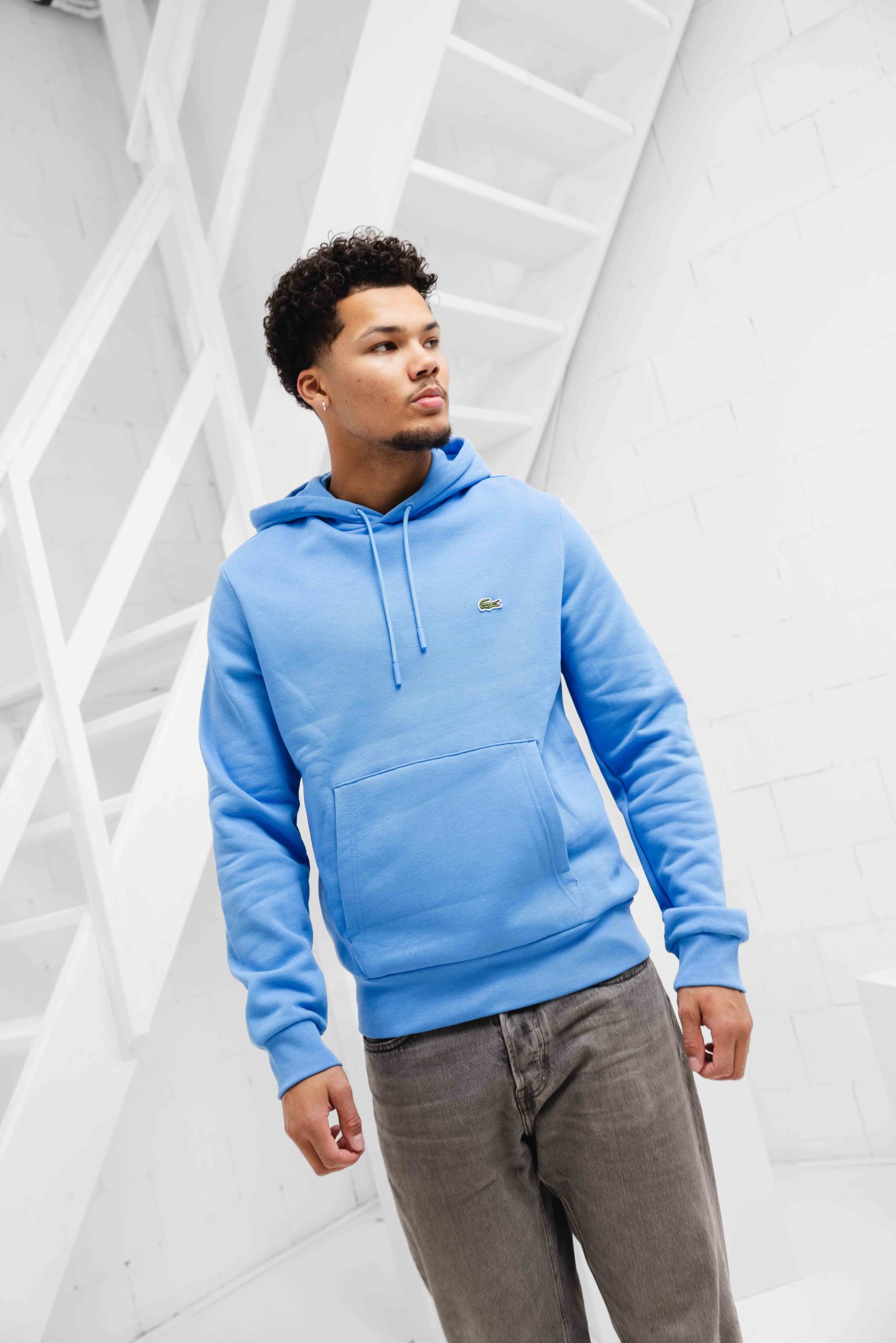 Lacoste Fleece Hoodie Heren Blauw