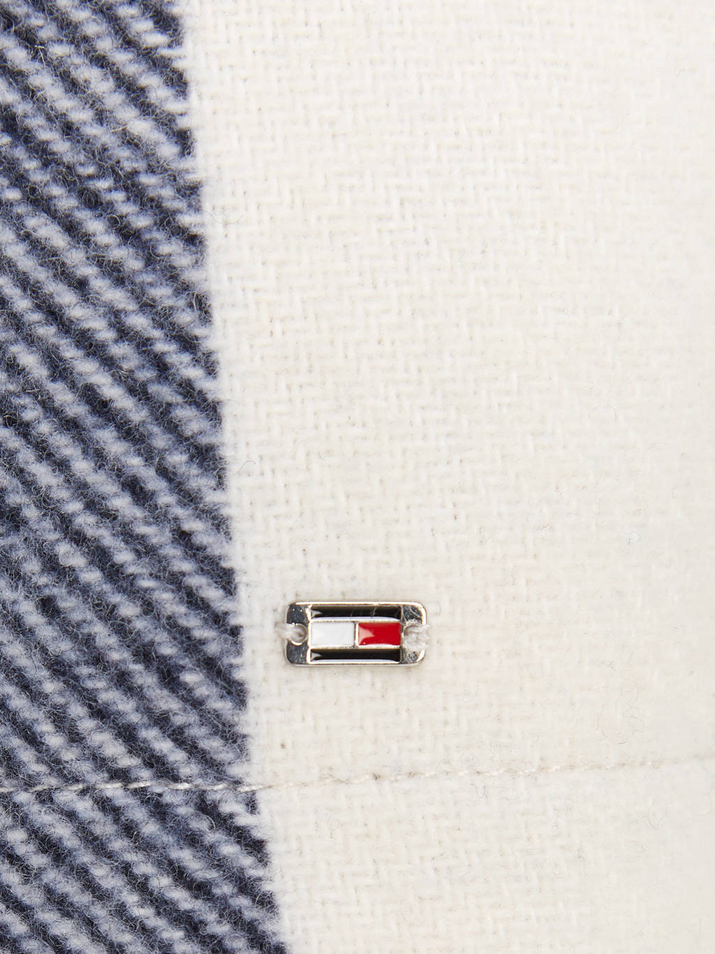 Tommy Hilfiger geruite coat van polyester ecru/rood/donkerblauw