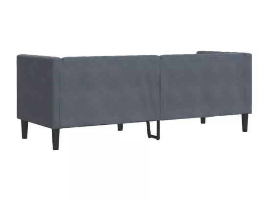 Canapé Chesterfield avec traversins 3 places gris foncé velours