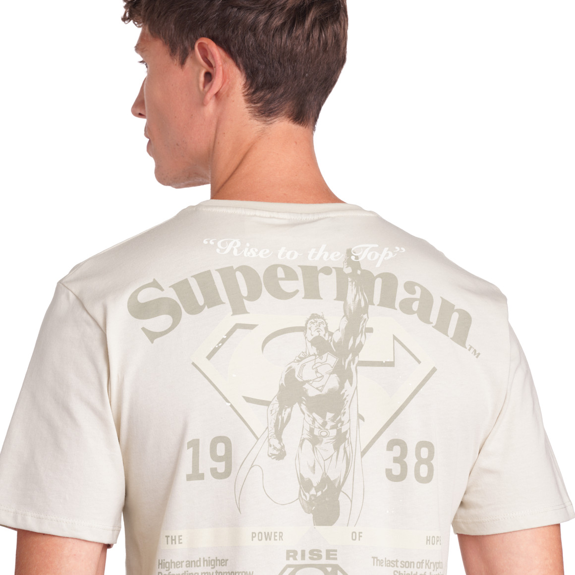 VanVaan Superman T-Shirt mit Rücken-Print beige