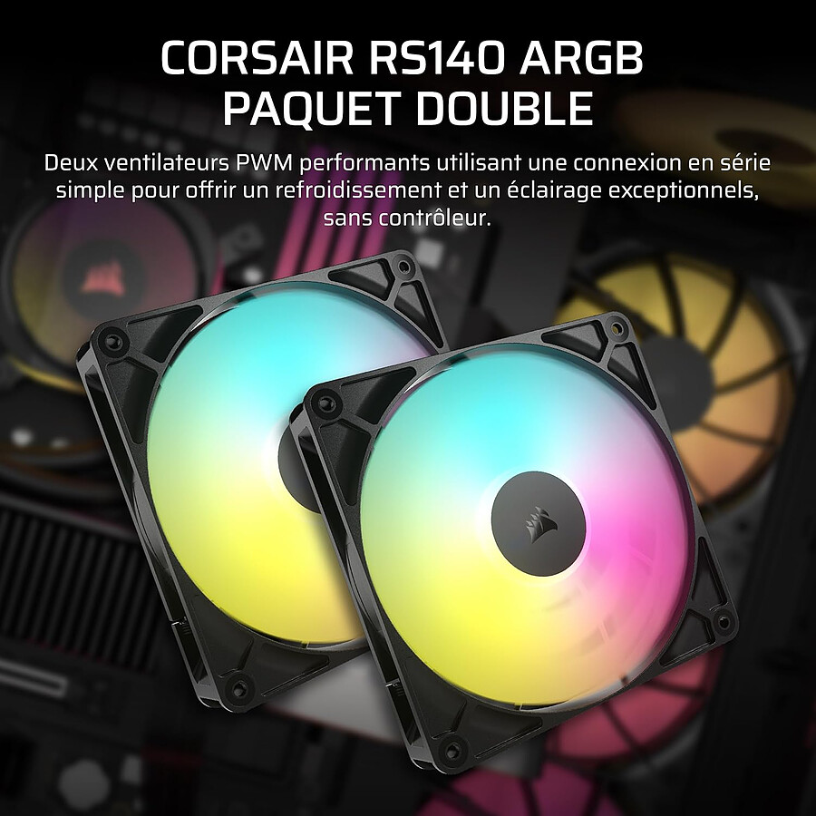 Corsair RS140 ARGB Dual Pack - Noir