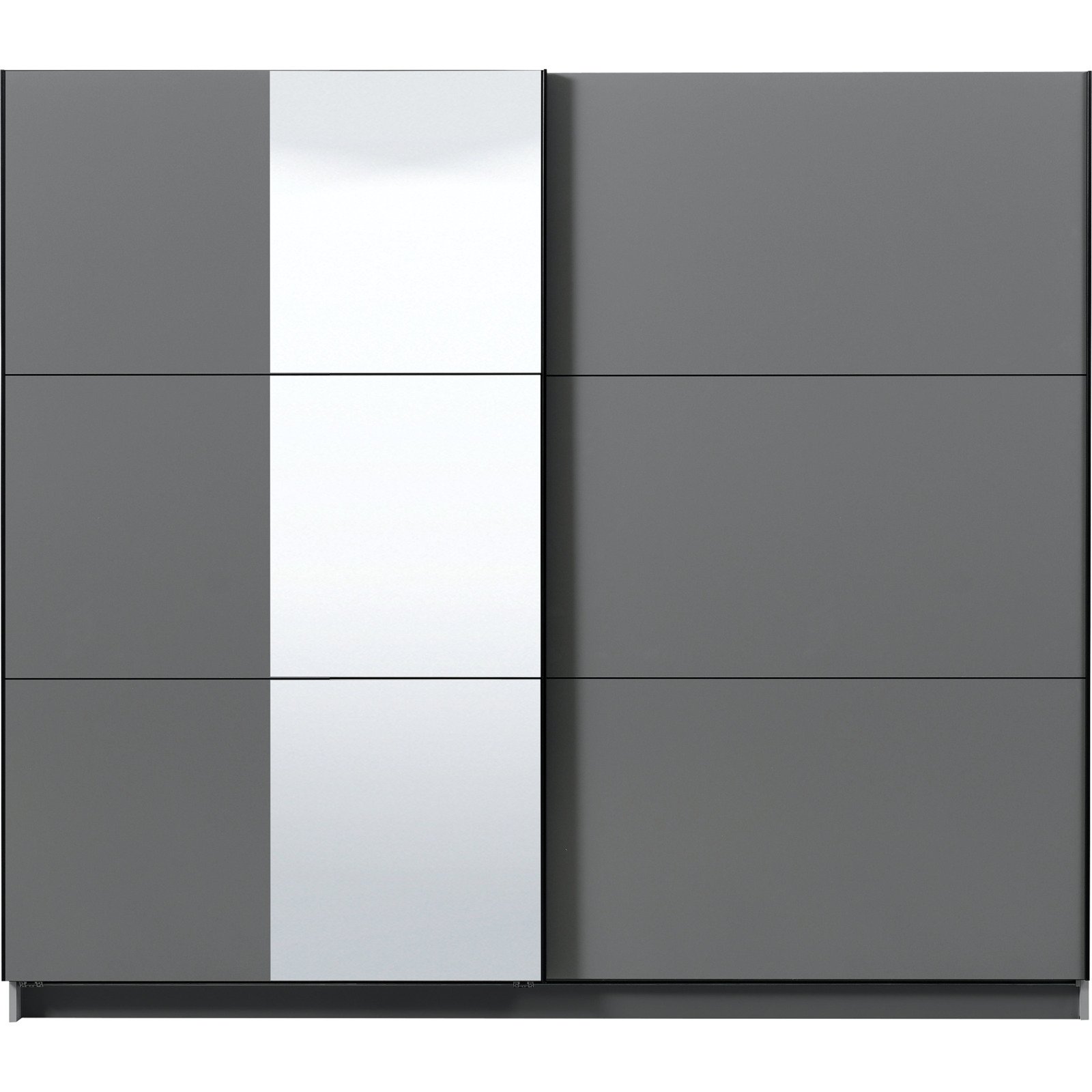 Schwebetürenschrank Sierra Melamin 237 x 210 x 62,5 cm, mit Spiegel graphite