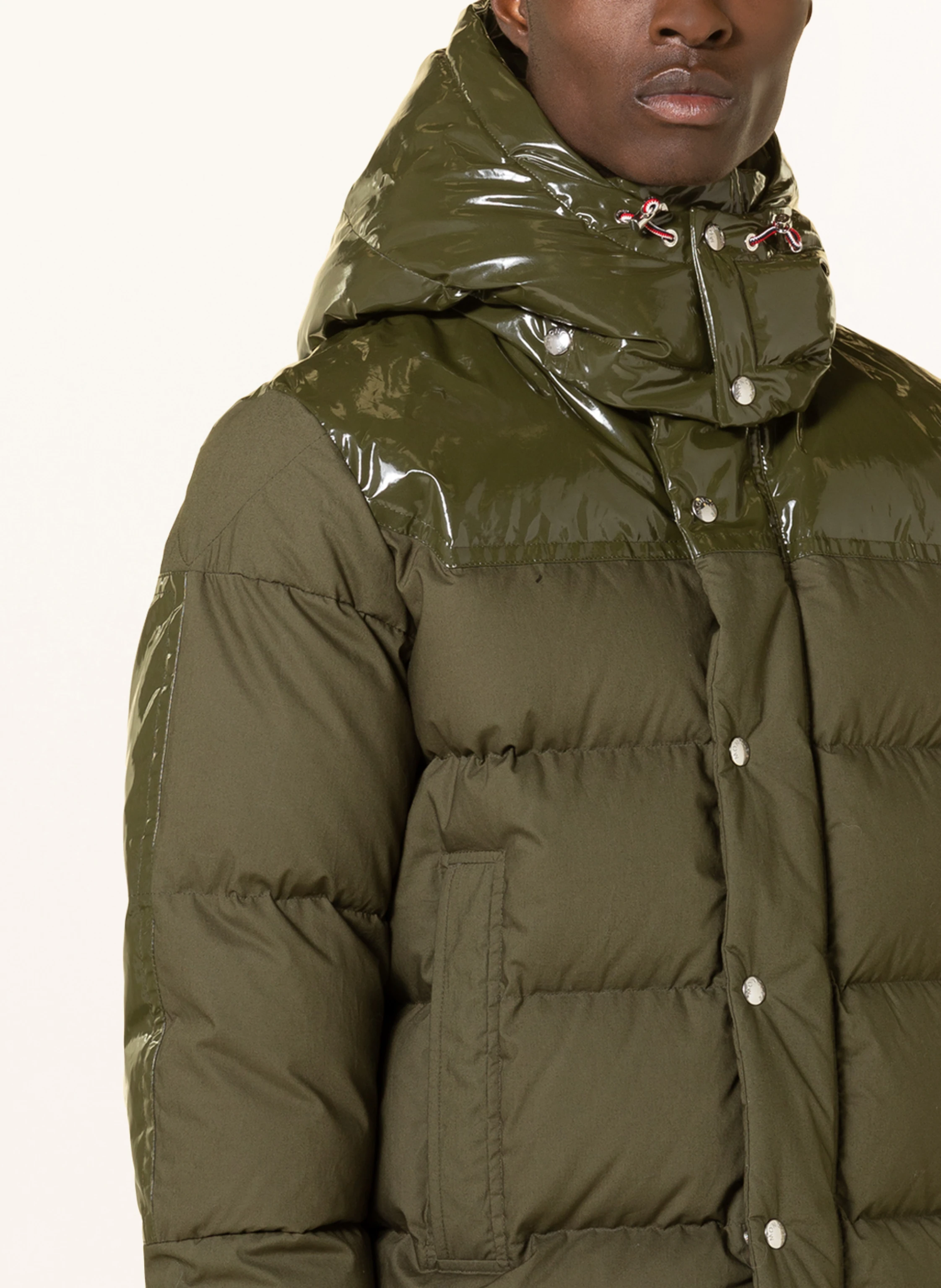 MONCLER Daunenjacke CHARDON im Materailmix mit abnehmbarer Kapuze