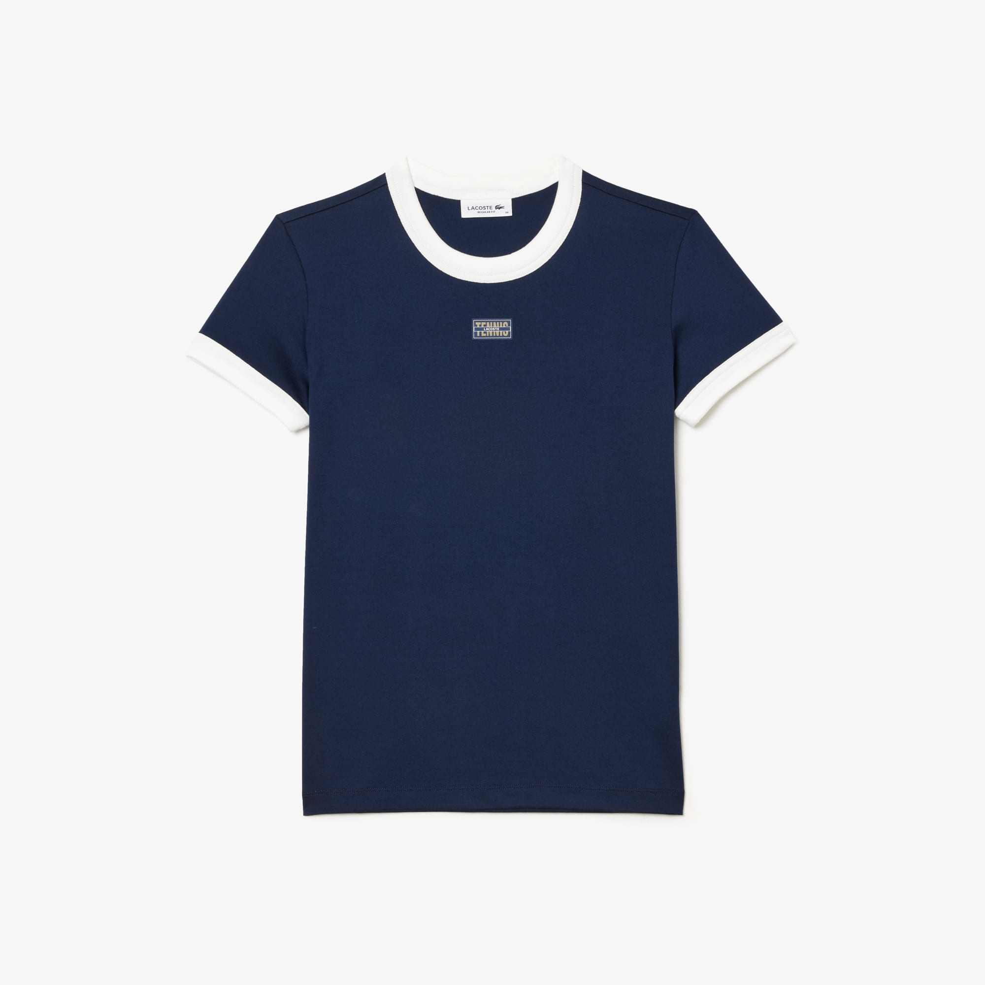 T-shirt slim fit en coton badge tennis T-Shirts - Bleu - Lacoste - Femme